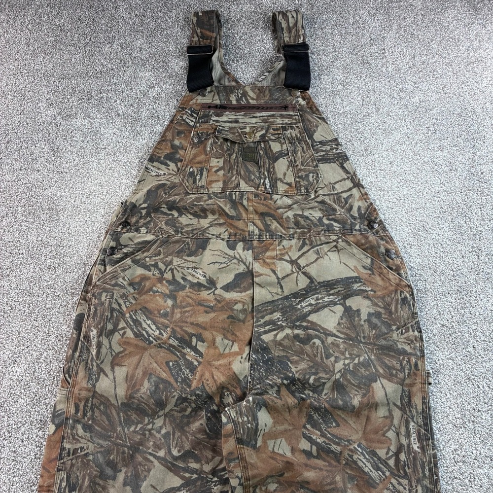 Vintage Liberty Camo Overalls Mens 40x32 Cotton Realtree Hunting Bibs USA